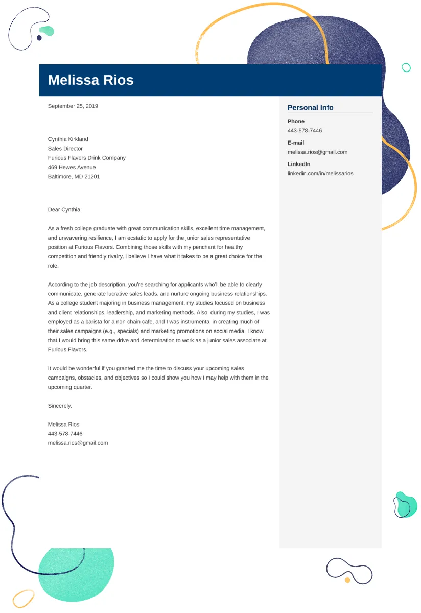39528 sales cover letter formatting
