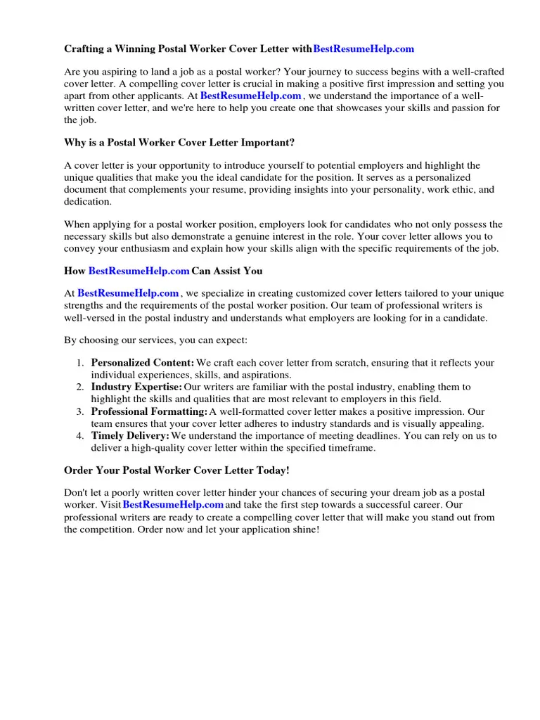39534 postal service cover letter header